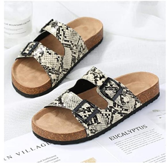womens snake print sandals